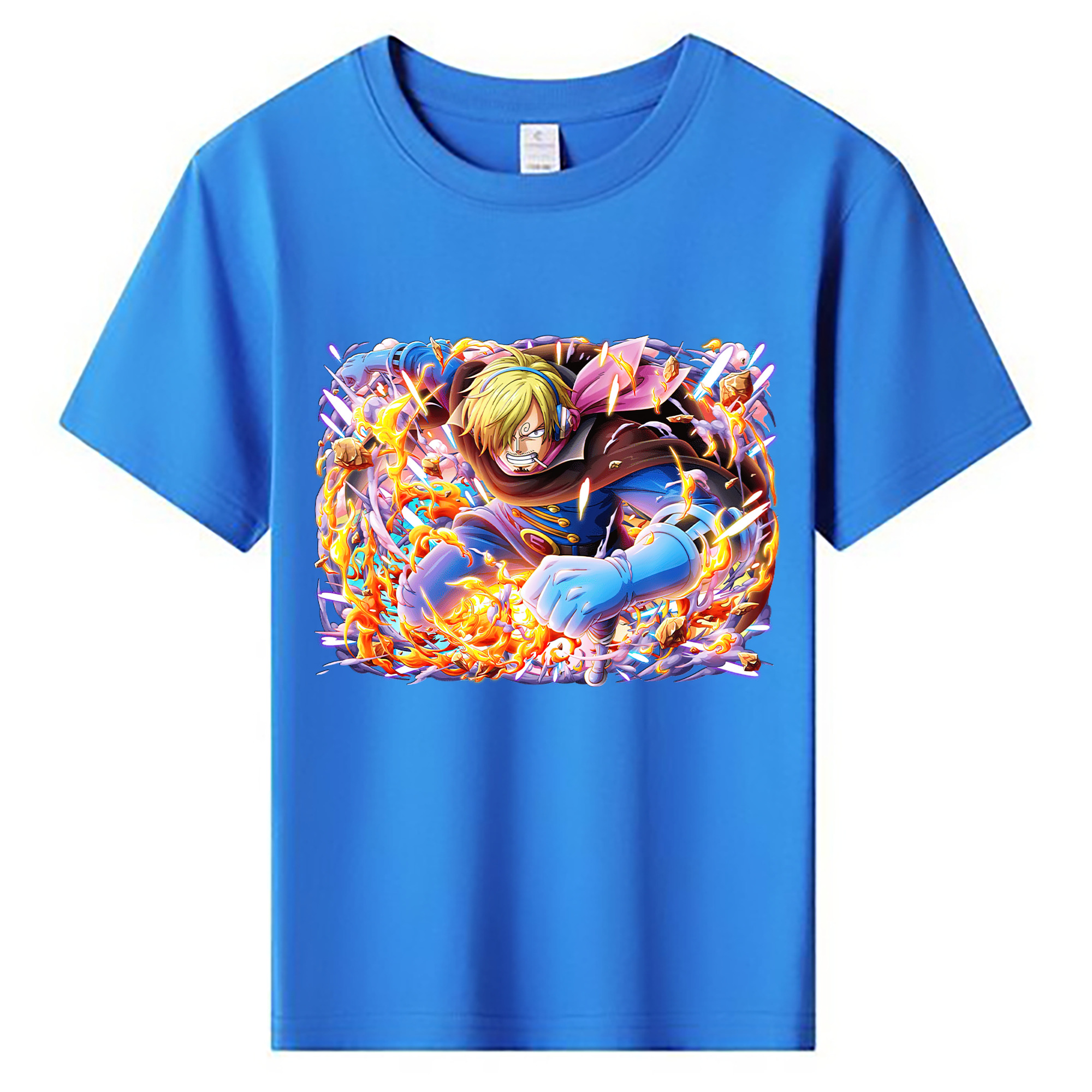 （画像用） ワンピース サンジ ONE PIECE Sanji 綿100％キッズTシャツ（フロントプリント）